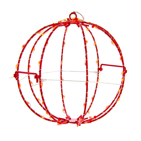 Kurt Adler 8-Inch Red LED Foldable Metal Sphere