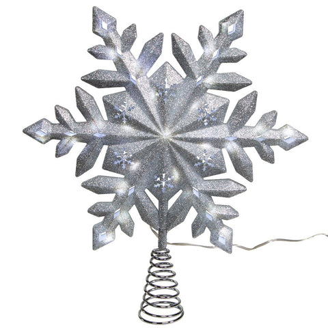 Kurt Adler 13-Inch 25-Light LED Glittered Snowflake Tree Topper