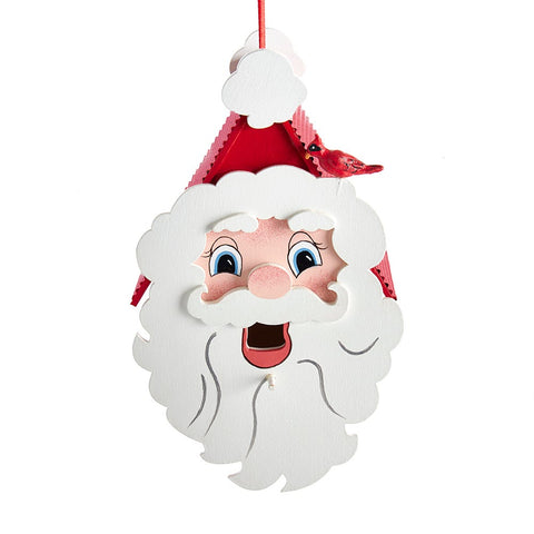 Kurt Adler 9-Inch Wooden Santa Head Birdhouse Ornament