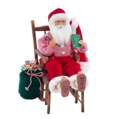 Kurt Adler 16-Inch Kringle Klaus Sitting in Chair