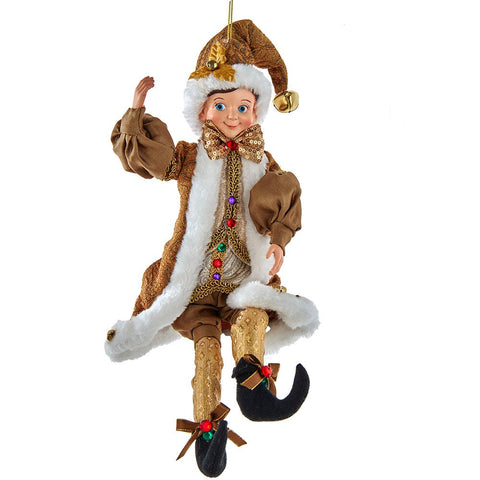 Kurt Adler 16-Inch Kringle Klaus Fortune Gold Elf Ornament