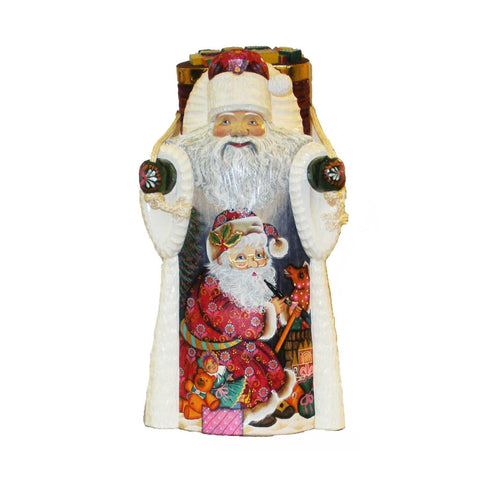 Kurt Adler 11.5-Inch Czar Treasures Wooden Santa with Backpack