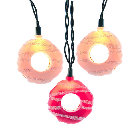 Kurt Adler UL 10-Light White and Pink Donuts Light Set