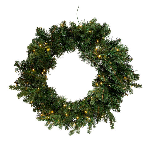 Kurt Adler 24-Inch Pre-Lit Warm White LED Noble Fir Wreath